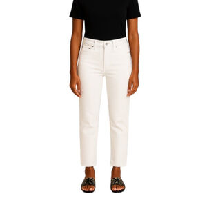 AG Jeans Adriano Goldschmied AG-ED The Isabelle Straight Crop White Denim 25R